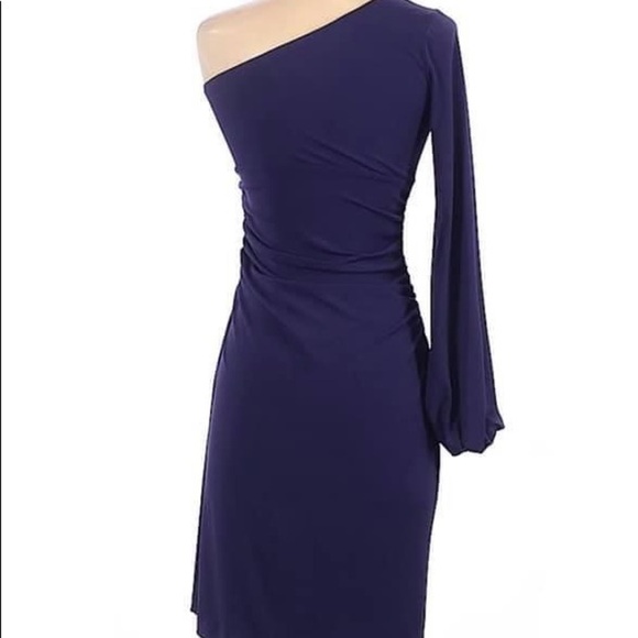 MAGGY LONDON size 4 asymmetric one shoulder dress in excellent condition - Picture 2 of 6